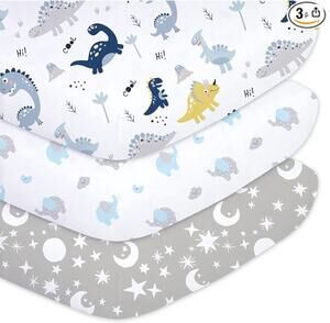 3 Pack, Crib Sheets for Baby Boys, Extra Soft Microfiber Crib Sheet Set